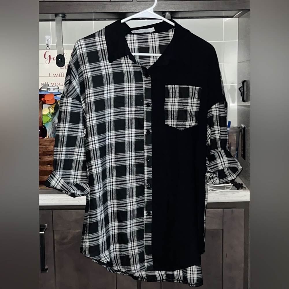 Black and white checker shirt